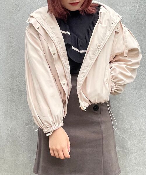 MAJESTIC LEGON（マジェスティックレゴン）の「着回しショート丈マンパ（ブルゾン・レディース・ブラック/アイボリー/カーキオリーブ/グレイッシュベージュ・SMALL/MEDIUM）」の11枚目の写真