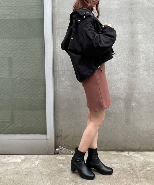 MAJESTIC LEGON（マジェスティックレゴン）の「着回しショート丈マンパ（ブルゾン・レディース・ブラック/アイボリー/カーキオリーブ/グレイッシュベージュ・SMALL/MEDIUM）」の18枚目の写真