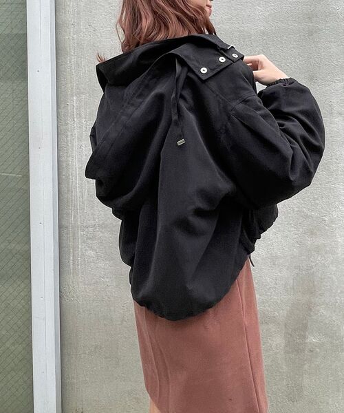 MAJESTIC LEGON（マジェスティックレゴン）の「着回しショート丈マンパ（ブルゾン・レディース・ブラック/アイボリー/カーキオリーブ/グレイッシュベージュ・SMALL/MEDIUM）」の21枚目の写真