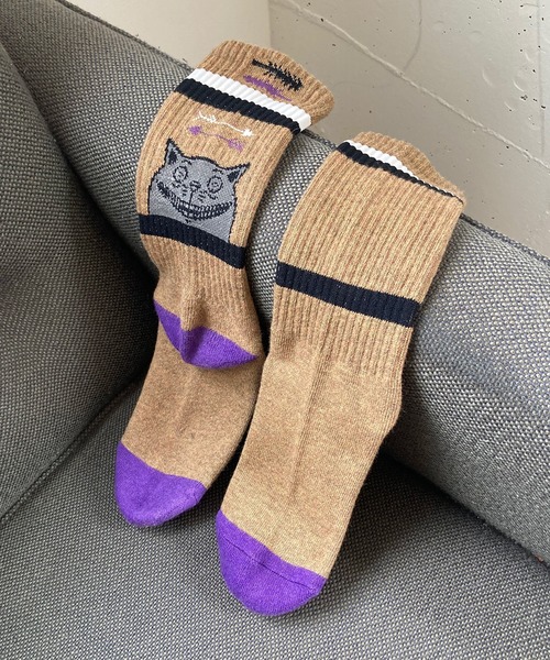 AlexanderLeeChang(アレキサンダーリーチャン)の「AlexanderLeeChang アレキサンダーリーチャン / YOSHI47 SOCKS 猫柄ジャガードソックス 靴下 / AC052129(ソックス/靴下・メンズ・レッド/ブラウン/ホワイト・ONE SIZE)」の3枚目の写真