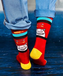 AlexanderLeeChang アレキサンダーリーチャン / YOSHI47 SOCKS 猫柄ジャガードソックス 靴下 / AC052129