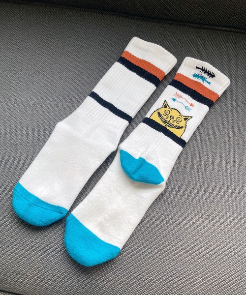AlexanderLeeChang(アレキサンダーリーチャン)の「AlexanderLeeChang アレキサンダーリーチャン / YOSHI47 SOCKS 猫柄ジャガードソックス 靴下 / AC052129(ソックス/靴下・メンズ・レッド/ブラウン/ホワイト・ONE SIZE)」の15枚目の写真