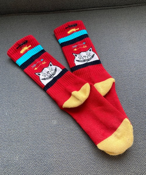 AlexanderLeeChang(アレキサンダーリーチャン)の「AlexanderLeeChang アレキサンダーリーチャン / YOSHI47 SOCKS 猫柄ジャガードソックス 靴下 / AC052129(ソックス/靴下・メンズ・レッド/ブラウン/ホワイト・ONE SIZE)」の19枚目の写真