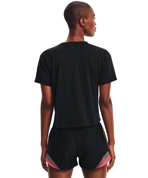 UNDER ARMOUR（アンダーアーマー）の「UAライブ クローマ グラフィック Tシャツ 80s（トレーニング/レディース）（Tシャツ/カットソー・レディース・ブラック/ホワイト・L/XL/S/M）」の4枚目の写真
