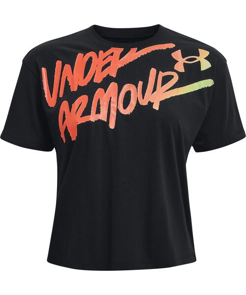 UNDER ARMOUR（アンダーアーマー）の「UAライブ クローマ グラフィック Tシャツ 80s（トレーニング/レディース）（Tシャツ/カットソー・レディース・ブラック/ホワイト・L/XL/S/M）」の5枚目の写真