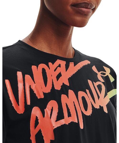 UNDER ARMOUR（アンダーアーマー）の「UAライブ クローマ グラフィック Tシャツ 80s（トレーニング/レディース）（Tシャツ/カットソー・レディース・ブラック/ホワイト・L/XL/S/M）」の7枚目の写真