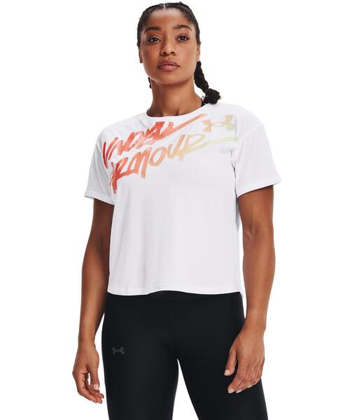 UNDER ARMOUR（アンダーアーマー）の「UAライブ クローマ グラフィック Tシャツ 80s（トレーニング/レディース）（Tシャツ/カットソー・レディース・ブラック/ホワイト・L/XL/S/M）」の8枚目の写真