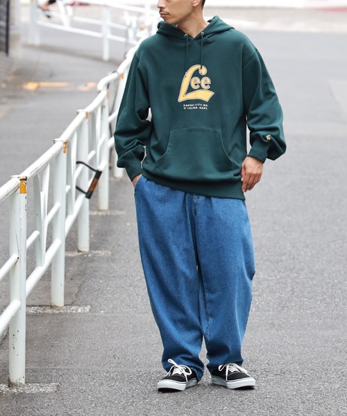 Lee（リー）の「【Lee】ロゴプリントパーカー（パーカー・メンズ・ベージュ/ブラック/ダークグリーン・M/XL/L）」の11枚目の写真