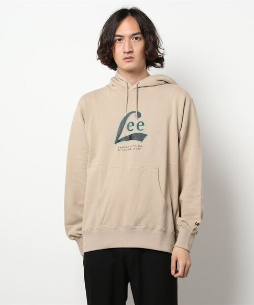 Lee（リー）の「【Lee】ロゴプリントパーカー（パーカー・メンズ・ベージュ/ブラック/ダークグリーン・M/XL/L）」の9枚目の写真