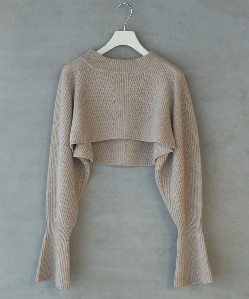 lautreamont BLEUBLANC（ロートレアモンブルーブラン）の「<lautreamont BLEUBLANC>キャンディスリーブショートニット≪手洗い可能≫（ニット/セーター・レディース・ベージュ/ピンク/ネイビー/チャコールグレー・9号）」の2枚目の写真