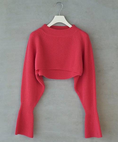 lautreamont BLEUBLANC（ロートレアモンブルーブラン）の「<lautreamont BLEUBLANC>キャンディスリーブショートニット≪手洗い可能≫（ニット/セーター・レディース・ベージュ/ピンク/ネイビー/チャコールグレー・9号）」の4枚目の写真