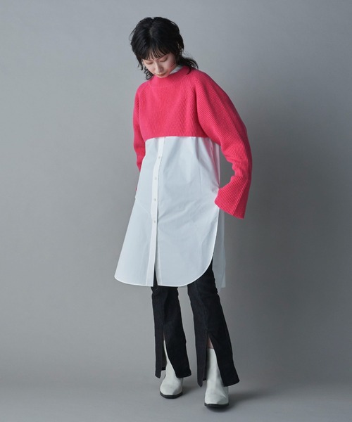 lautreamont BLEUBLANC（ロートレアモンブルーブラン）の「<lautreamont BLEUBLANC>キャンディスリーブショートニット≪手洗い可能≫（ニット/セーター・レディース・ベージュ/ピンク/ネイビー/チャコールグレー・9号）」の13枚目の写真