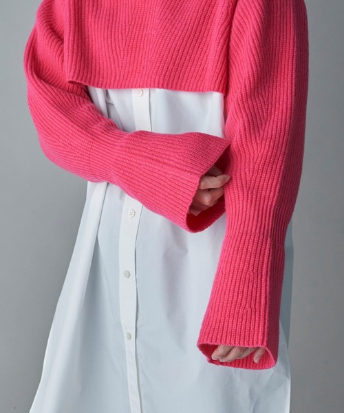 lautreamont BLEUBLANC（ロートレアモンブルーブラン）の「<lautreamont BLEUBLANC>キャンディスリーブショートニット≪手洗い可能≫（ニット/セーター・レディース・ベージュ/ピンク/ネイビー/チャコールグレー・9号）」の18枚目の写真