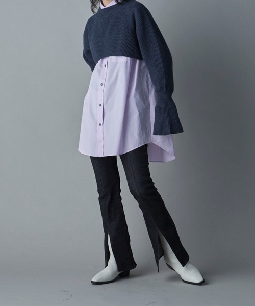 lautreamont BLEUBLANC（ロートレアモンブルーブラン）の「<lautreamont BLEUBLANC>キャンディスリーブショートニット≪手洗い可能≫（ニット/セーター・レディース・ベージュ/ピンク/ネイビー/チャコールグレー・9号）」の10枚目の写真