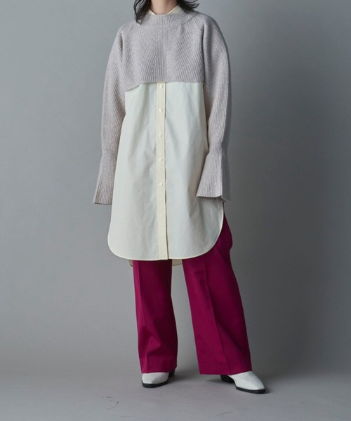 lautreamont BLEUBLANC（ロートレアモンブルーブラン）の「<lautreamont BLEUBLANC>キャンディスリーブショートニット≪手洗い可能≫（ニット/セーター・レディース・ベージュ/ピンク/ネイビー/チャコールグレー・9号）」の9枚目の写真