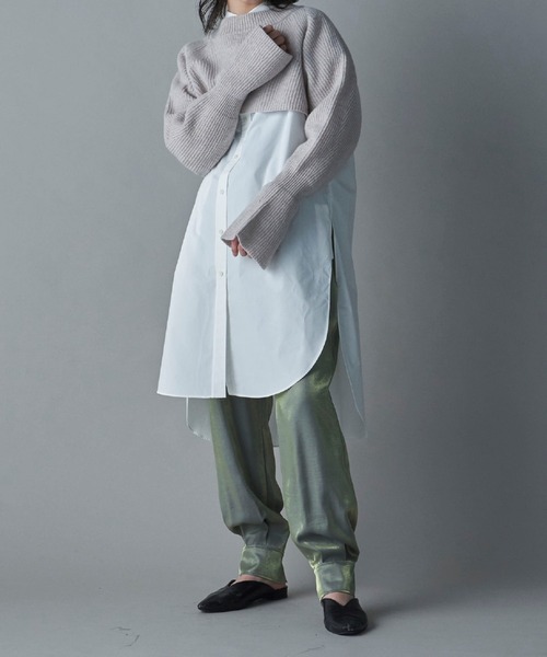 lautreamont BLEUBLANC（ロートレアモンブルーブラン）の「<lautreamont BLEUBLANC>キャンディスリーブショートニット≪手洗い可能≫（ニット/セーター・レディース・ベージュ/ピンク/ネイビー/チャコールグレー・9号）」の19枚目の写真