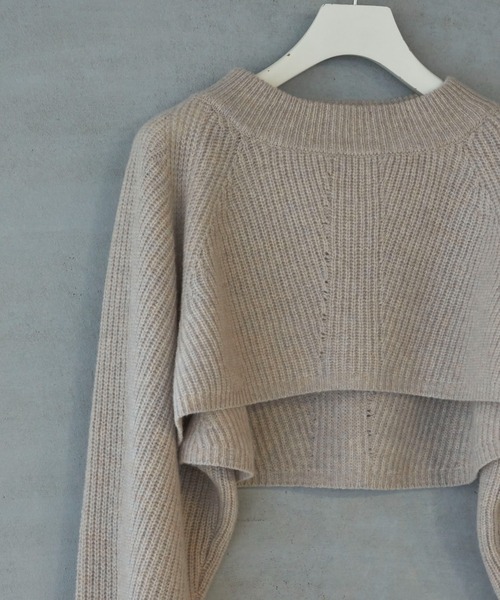 lautreamont BLEUBLANC（ロートレアモンブルーブラン）の「<lautreamont BLEUBLANC>キャンディスリーブショートニット≪手洗い可能≫（ニット/セーター・レディース・ベージュ/ピンク/ネイビー/チャコールグレー・9号）」の16枚目の写真