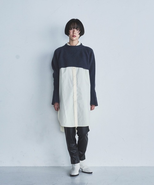 lautreamont BLEUBLANC（ロートレアモンブルーブラン）の「<lautreamont BLEUBLANC>キャンディスリーブショートニット≪手洗い可能≫（ニット/セーター・レディース・ベージュ/ピンク/ネイビー/チャコールグレー・9号）」の6枚目の写真