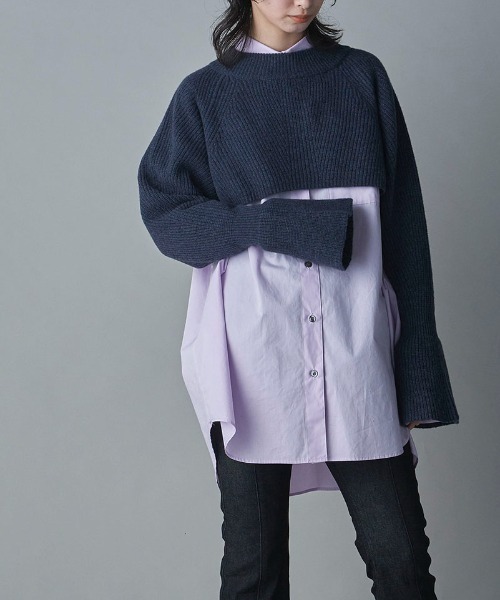 lautreamont BLEUBLANC（ロートレアモンブルーブラン）の「<lautreamont BLEUBLANC>キャンディスリーブショートニット≪手洗い可能≫（ニット/セーター・レディース・ベージュ/ピンク/ネイビー/チャコールグレー・9号）」の21枚目の写真