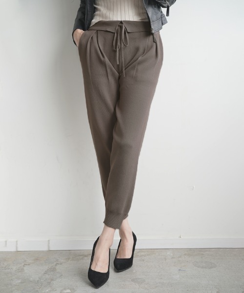 Futier land（フューティアランド）の「ニットジョガーパンツ（その他パンツ・レディース・ブラック/ベージュ系その他・MEDIUM/LARGE）」の19枚目の写真