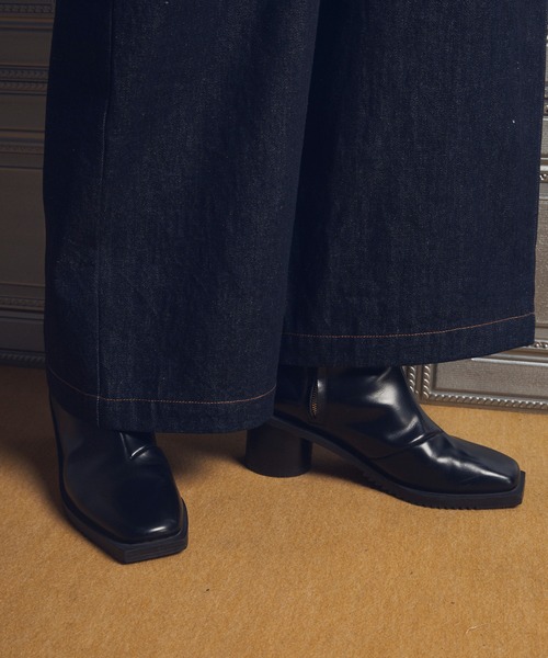 MAISON SPECIAL（メゾンスペシャル）の「《UNISEX》【SPECIAL SHOES FACTORY COLLABORATION】Zip Heel Boots Made In TOKYO/東京産スクエアヒールジップブーツ 【MAISON SPECIAL/メゾンスペシャル】（ブーツ・メンズ・ブラック・23.5cm/24.5cm/25.5cm/26.5cm/27.5cm/28.5cm）」の9枚目の写真