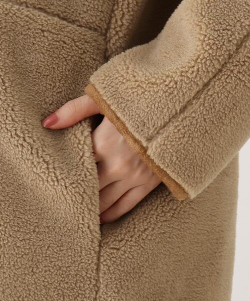 DRESKIP（ドレスキップ）の「◆リバ－フェイクム－トンロングコート（ノーカラーコート・レディース・グレー/グレー系その他/キャメル・02/03）」の9枚目の写真