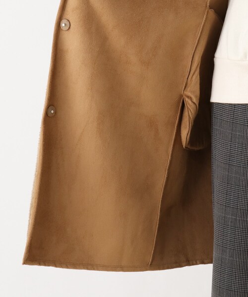 DRESKIP（ドレスキップ）の「◆リバ－フェイクム－トンロングコート（ノーカラーコート・レディース・グレー/グレー系その他/キャメル・02/03）」の10枚目の写真