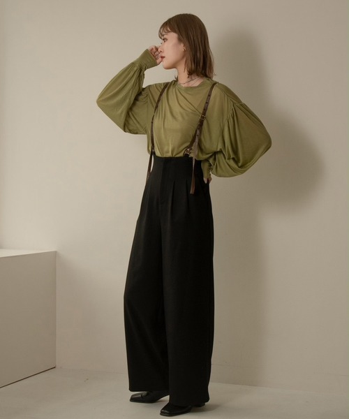 Amiur（エミレ）の「sheer volume pullover（Tシャツ/カットソー・レディース・キャメル/グリーン/グレー/ブラック・FREE）」の7枚目の写真