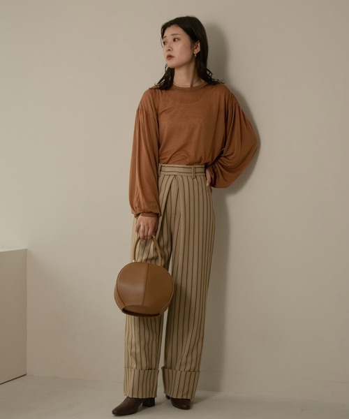 Amiur（エミレ）の「sheer volume pullover（Tシャツ/カットソー・レディース・キャメル/グリーン/グレー/ブラック・FREE）」の8枚目の写真