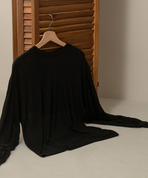 Amiur（エミレ）の「sheer volume pullover（Tシャツ/カットソー・レディース・キャメル/グリーン/グレー/ブラック・FREE）」の6枚目の写真