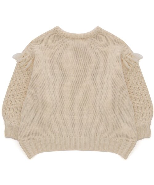 BREEZE（ブリーズ）の「ケーブルフリンジニット（ニット/セーター・キッズ・アイボリー/ブラウン・100/130/80/120/90/140/110）」の6枚目の写真