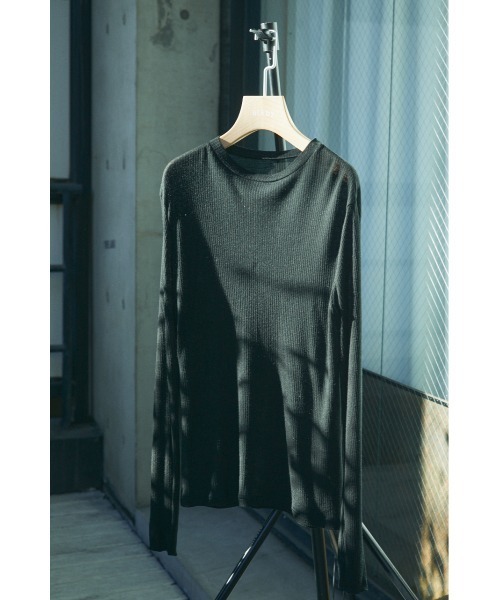BLACK BY MOUSSY（ブラックバイマウジー）の「sheer rib tops（シアーリブトップス）（Tシャツ/カットソー・レディース・ホワイト/ブラック/イエロー/ライトパープル・FREE）」の3枚目の写真