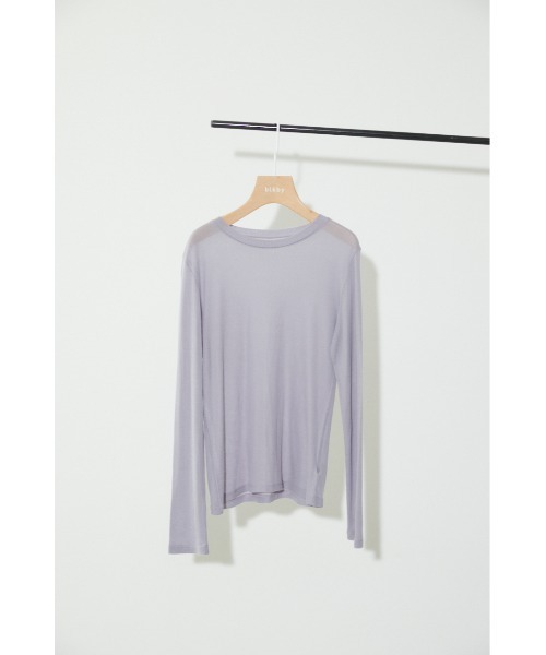 BLACK BY MOUSSY（ブラックバイマウジー）の「sheer rib tops（シアーリブトップス）（Tシャツ/カットソー・レディース・ホワイト/ブラック/イエロー/ライトパープル・FREE）」の22枚目の写真