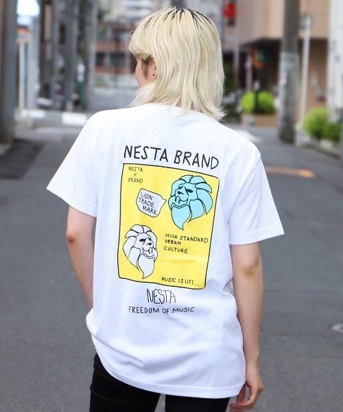 NESTA BRAND（ネスタブランド）の「JPN加工DRYドローイングライオンカラーロゴTEE（Tシャツ/カットソー・メンズ・ホワイト/ブラック・S/M/L/XL/XXL）」の2枚目の写真