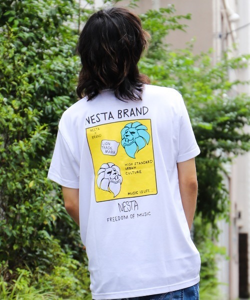 NESTA BRAND（ネスタブランド）の「JPN加工DRYドローイングライオンカラーロゴTEE（Tシャツ/カットソー・メンズ・ホワイト/ブラック・S/M/L/XL/XXL）」の14枚目の写真