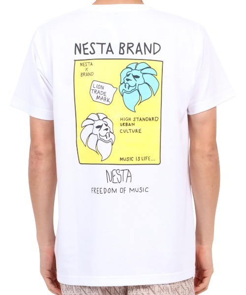 NESTA BRAND（ネスタブランド）の「JPN加工DRYドローイングライオンカラーロゴTEE（Tシャツ/カットソー・メンズ・ホワイト/ブラック・S/M/L/XL/XXL）」の12枚目の写真
