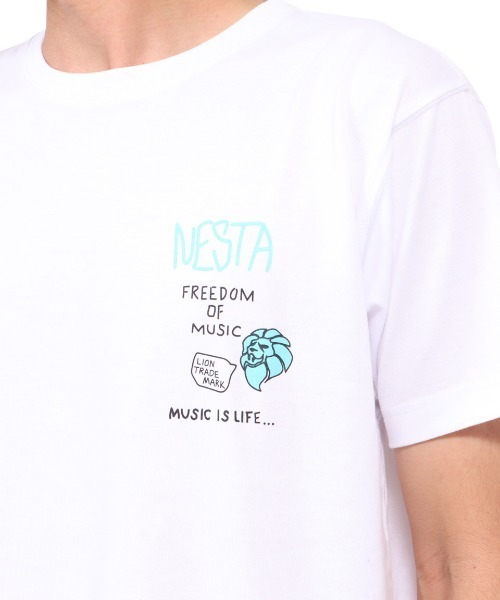 NESTA BRAND（ネスタブランド）の「JPN加工DRYドローイングライオンカラーロゴTEE（Tシャツ/カットソー・メンズ・ホワイト/ブラック・S/M/L/XL/XXL）」の13枚目の写真