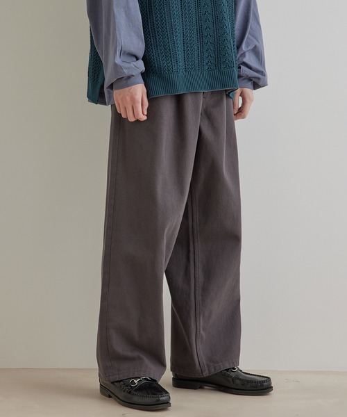 JUNRED（ジュンレッド）の「カラーデニム1タックワイドパンツ（デニムパンツ・メンズ・オフホワイト/ブルー系その他4/チャコールグレー・L/M/S）」の9枚目の写真