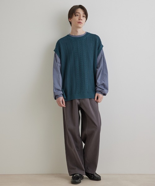 JUNRED（ジュンレッド）の「カラーデニム1タックワイドパンツ（デニムパンツ・メンズ・オフホワイト/ブルー系その他4/チャコールグレー・L/M/S）」の15枚目の写真