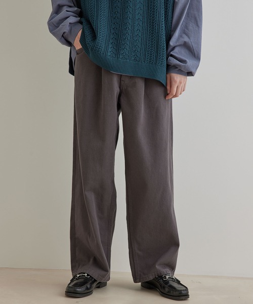 JUNRED（ジュンレッド）の「カラーデニム1タックワイドパンツ（デニムパンツ・メンズ・オフホワイト/ブルー系その他4/チャコールグレー・L/M/S）」の8枚目の写真