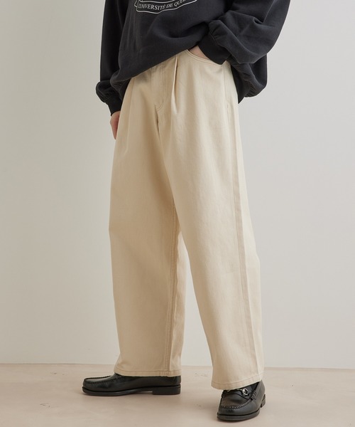 JUNRED（ジュンレッド）の「カラーデニム1タックワイドパンツ（デニムパンツ・メンズ・オフホワイト/ブルー系その他4/チャコールグレー・L/M/S）」の6枚目の写真