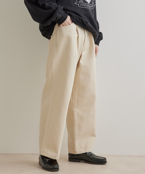 JUNRED（ジュンレッド）の「カラーデニム1タックワイドパンツ（デニムパンツ・メンズ・オフホワイト/ブルー系その他4/チャコールグレー・L/M/S）」の7枚目の写真