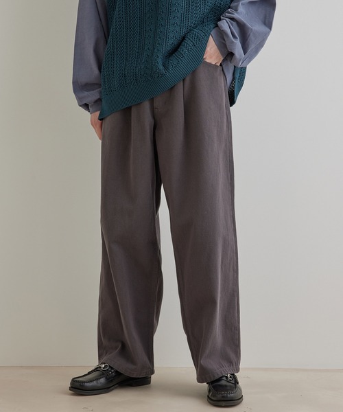 JUNRED（ジュンレッド）の「カラーデニム1タックワイドパンツ（デニムパンツ・メンズ・オフホワイト/ブルー系その他4/チャコールグレー・L/M/S）」の18枚目の写真