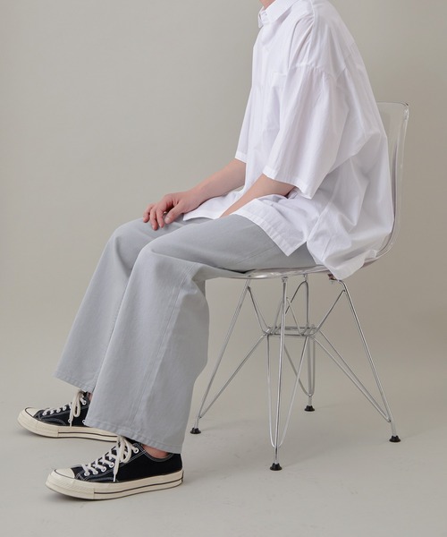 JUNRED（ジュンレッド）の「カラーデニム1タックワイドパンツ（デニムパンツ・メンズ・オフホワイト/ブルー系その他4/チャコールグレー・L/M/S）」の20枚目の写真