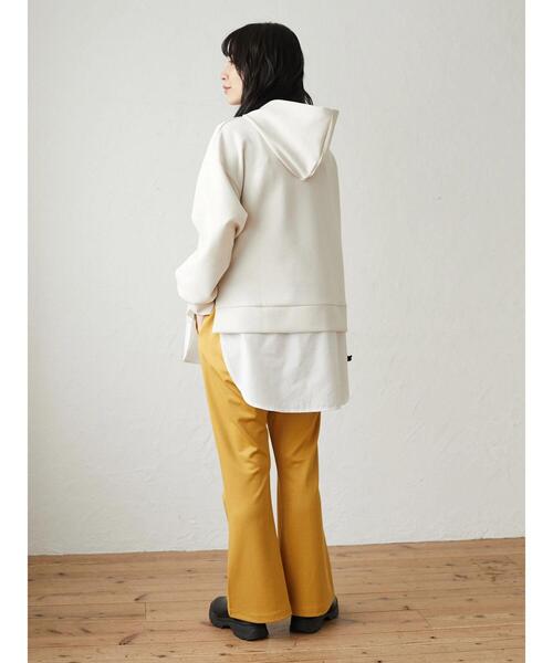 Green　Parks（グリーンパークス）の「ダンボールクッションフードチュニック＊＊（スウェット・レディース・ブラック/ライトベージュ・FREE）」の4枚目の写真