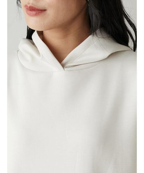 Green　Parks（グリーンパークス）の「ダンボールクッションフードチュニック＊＊（スウェット・レディース・ブラック/ライトベージュ・FREE）」の5枚目の写真