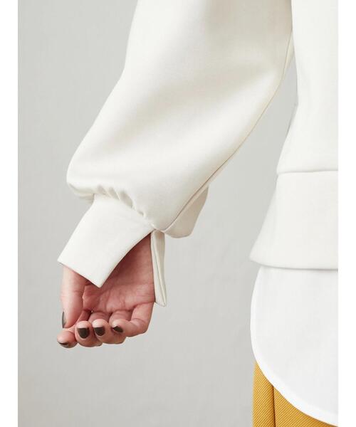 Green　Parks（グリーンパークス）の「ダンボールクッションフードチュニック＊＊（スウェット・レディース・ブラック/ライトベージュ・FREE）」の6枚目の写真