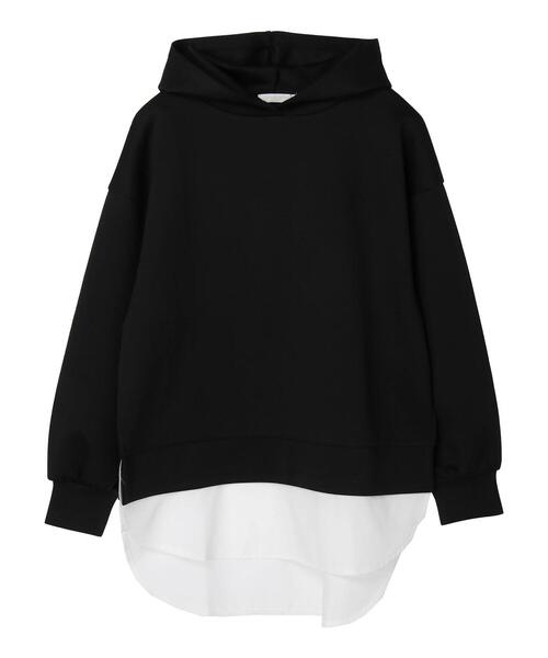 Green　Parks（グリーンパークス）の「ダンボールクッションフードチュニック＊＊（スウェット・レディース・ブラック/ライトベージュ・FREE）」の15枚目の写真