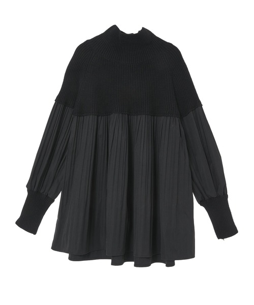 fifth（フィフス）の「プリーツドッキングニットプルオーバー（ニット/セーター・レディース・ブラウン/ブラック・MEDIUM）」の3枚目の写真