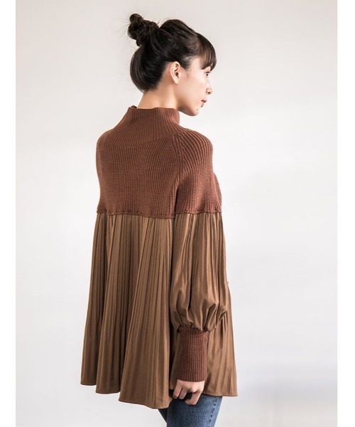 fifth（フィフス）の「プリーツドッキングニットプルオーバー（ニット/セーター・レディース・ブラウン/ブラック・MEDIUM）」の21枚目の写真